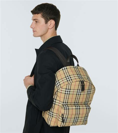 Zaino Burberry Check in Grigio 